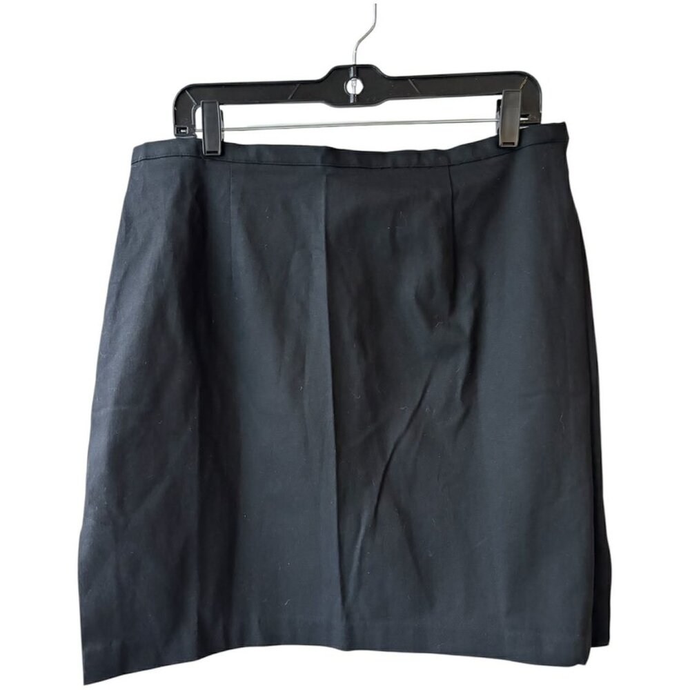 Vintage David Paul New York Black Pencil Skirt NWT Stretch Cotton Size 16